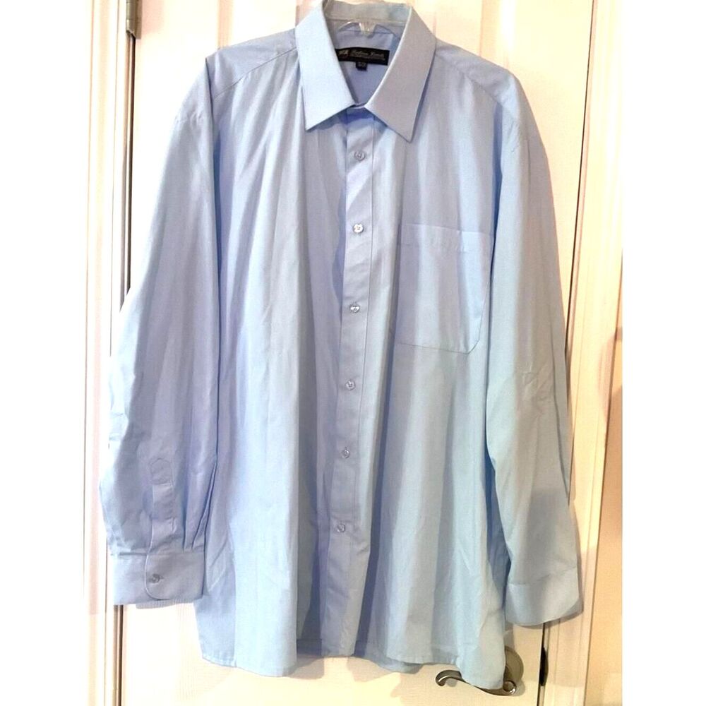 Fortino Landi Men's Dress Shirt Blue Size 18/18.5 Classic Business Essential EUC